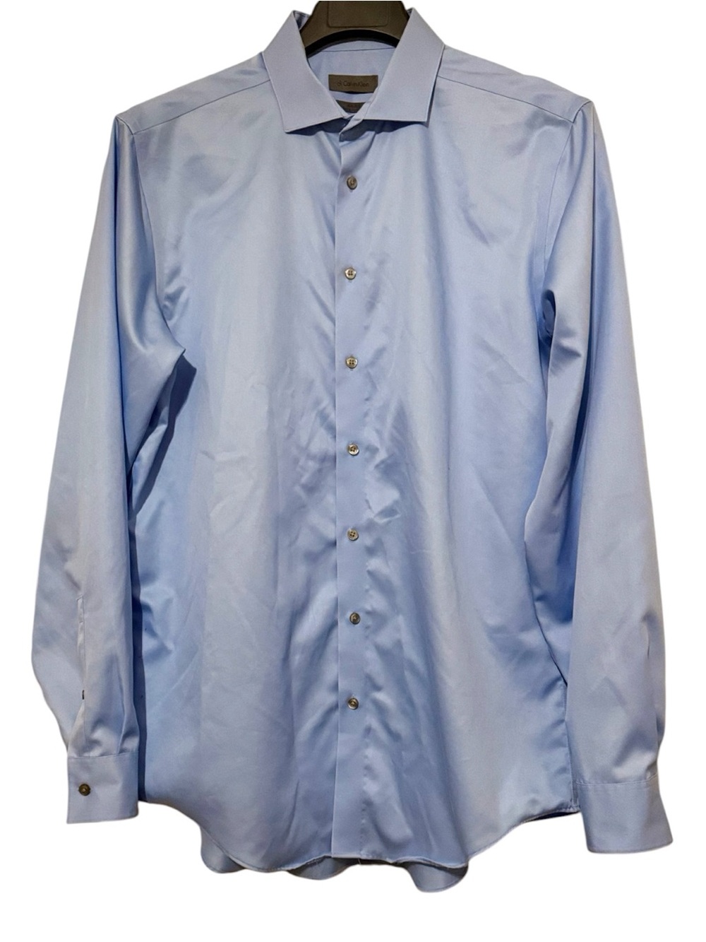 ck Calvin Klein 90’s Slim Tall Spread Collar Cotton Dress Shirt Sz 17 36/37